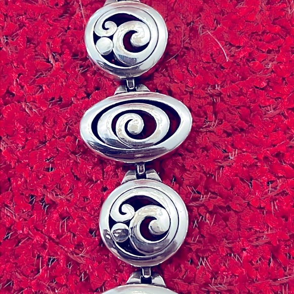 Brighton Contempo Link Bracelet Silver Plated Scrolled Oval Round Designs - Picture 5 of 17